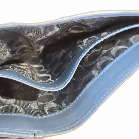 Coach Light Blue Leather Clasp Wallet - Picture 5 of 8